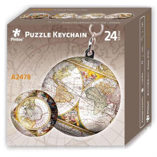 Pintoo Puzzle 3D Globe Antique Porte-Clés 24 Pièces