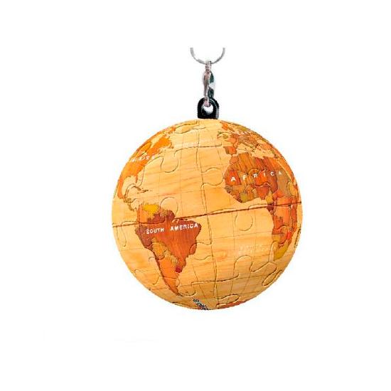 Pintoo Puzzle 3D Effet Bois Porte-Clés Globe 24 Pcs