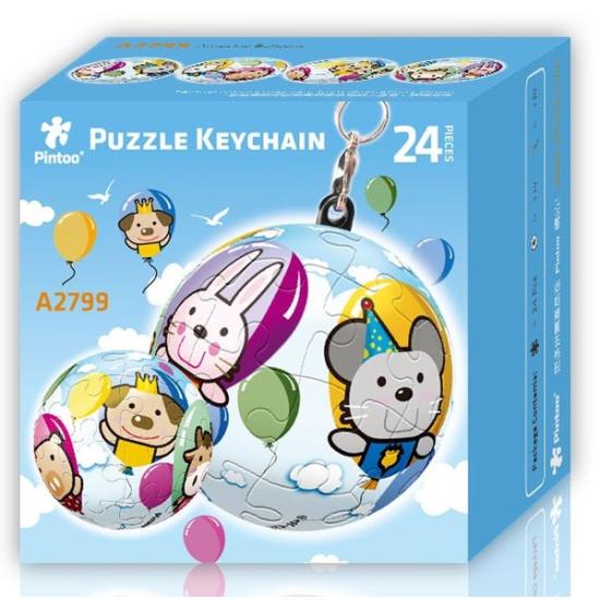 Pintoo Puzzle 3D Porte-clés Ballons 24 pièces