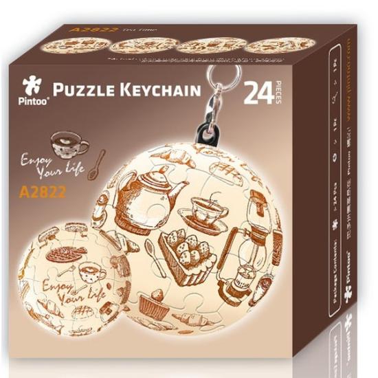 Pintoo Puzzle 3D Tea Time Porte-Clés 24 Pièces
