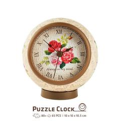 Pintoo Puzzle 3D Horloge Rose Classique 145 Pièces