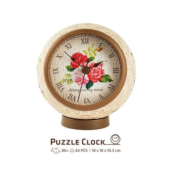 Pintoo Puzzle 3D Horloge Rose Classique 145 Pièces