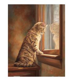 Pintoo Chaton regardant à travers la fenêtre Puzzle 500 pièces