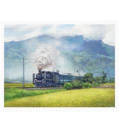 Pintoo Puzzle Train à vapeur à travers les rizières 1200 pièces