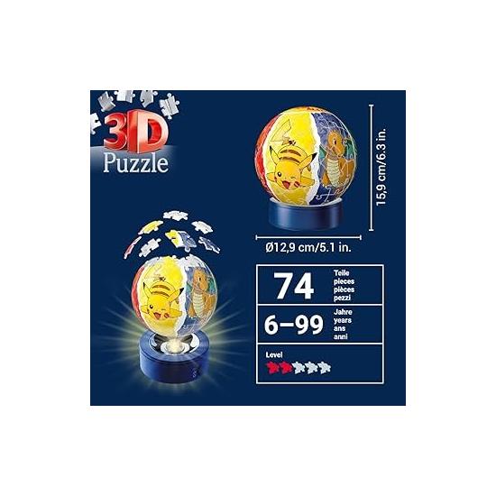 Ravensburger Puzzle 3D Pokémon Veilleuse 74 pièces