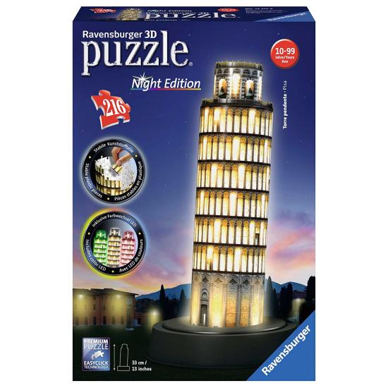 Puzzle Ravensburger 3D Tour de Pise Night Edition 216 pièces Puzzle Ravensburger 3D Tour de Pise Night Edition 216 pièces