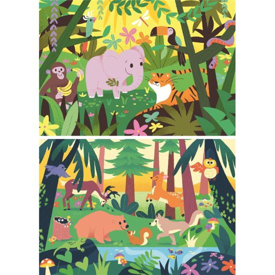 Puzzle Ravensburger Amis Animaux Dans La Nature 2 x 12 pièces