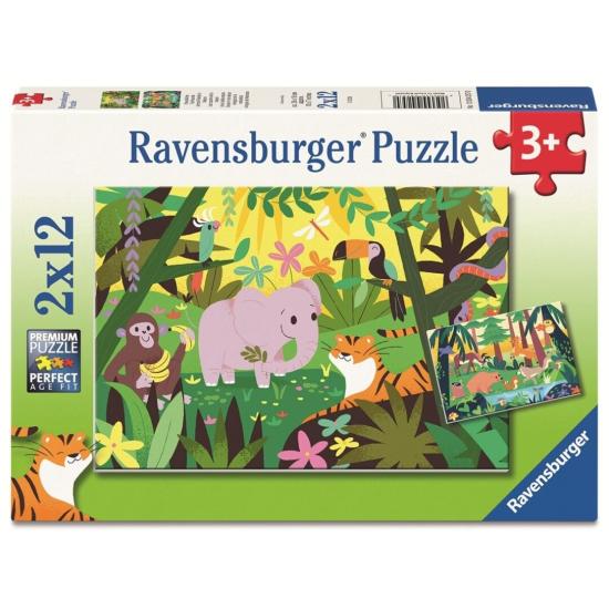 Puzzle Ravensburger Amis Animaux Dans La Nature 2 x 12 pièces