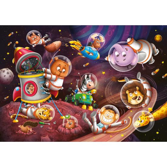 Puzzle Ravensburger Animaux dans l'espace de 2 x 12 pièces Puzzle Ravensburger Animaux dans l'espace de 2 x 12 pièces