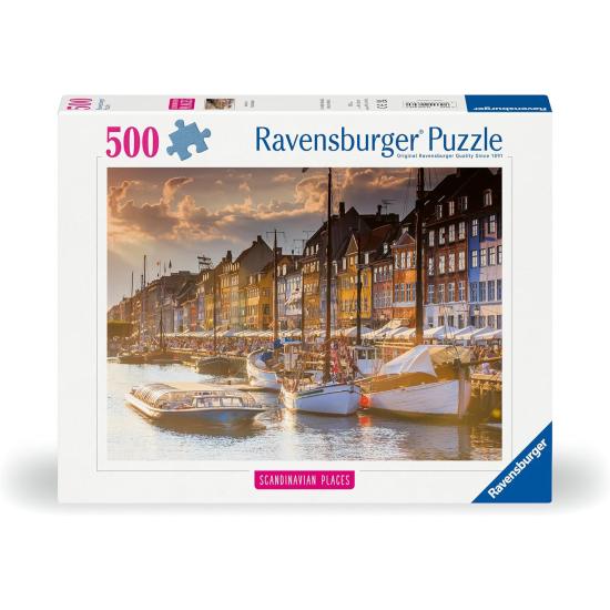 Puzzle Ravensburger Coucher de soleil à Copenhague 500 Pièces