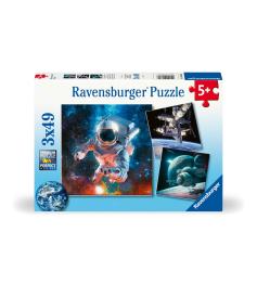 Puzzle Ravensburger Aventures dans l'espace de 3x49 pièces
