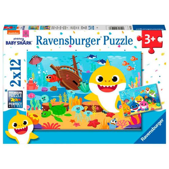 Puzzle 2 x 12 pièces Ravensburger Baby Shark Ocean