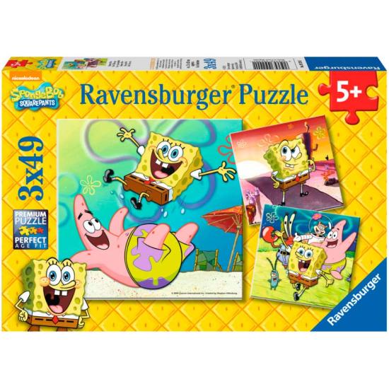 Puzzle Ravensburger Bob l'éponge 3 x 49 pièces