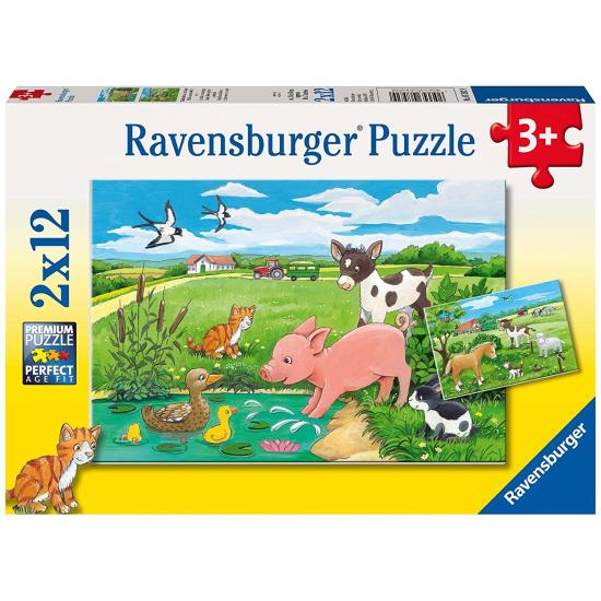 Ravensburger Chiots dans le champ Puzzle 2 x 12 pièces