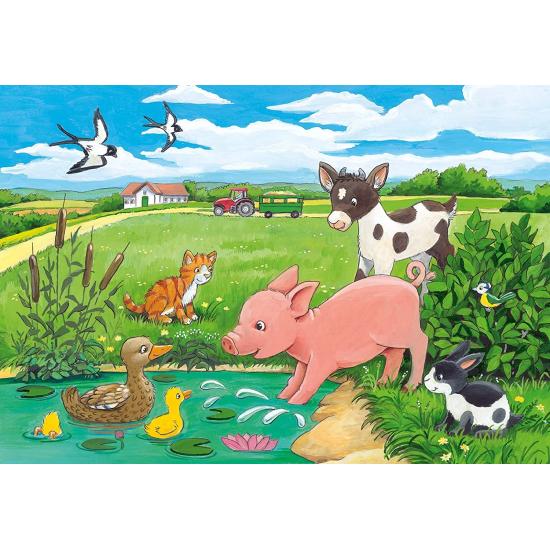 Ravensburger Chiots dans le champ Puzzle 2 x 12 pièces