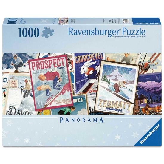 Ravensburger Puzzle panoramique Affiches De Ski Vintage 1000 pcs