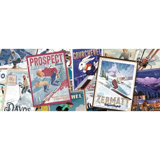 Ravensburger Puzzle panoramique Affiches De Ski Vintage 1000 pcs