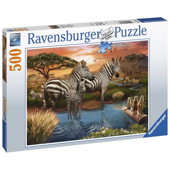 Ravensburger Puzzle Zèbres à l'abreuvoir 500 pièces