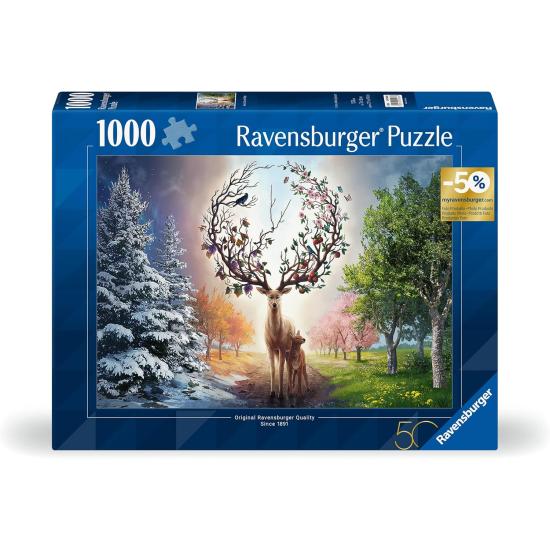 Puzzle Ravensburger Le cerf magique et les quatre saisons 1000 p