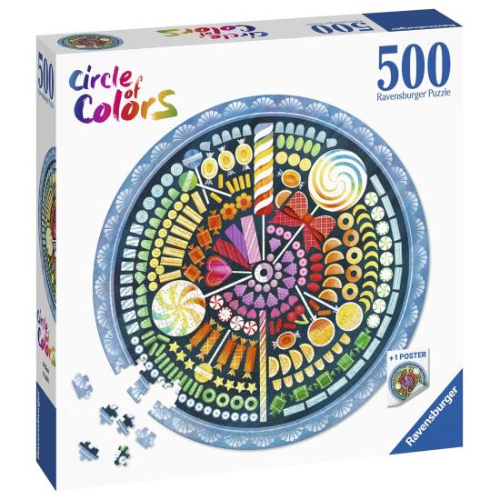 Ravensburger Puzzle circulaire Bonbons 500 pièces