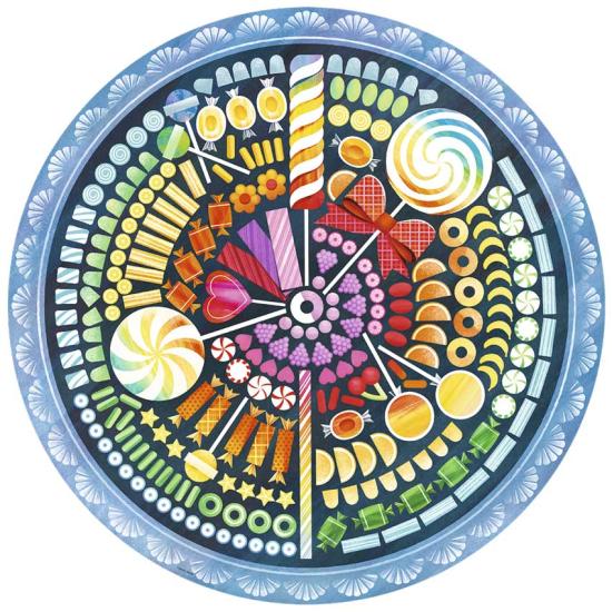 Ravensburger Puzzle circulaire Bonbons 500 pièces