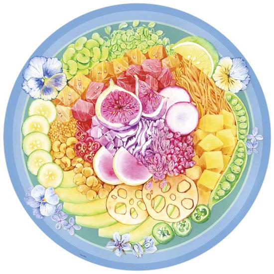 Puzzle circulaire Ravensburger Poke Bowl 500 pièces