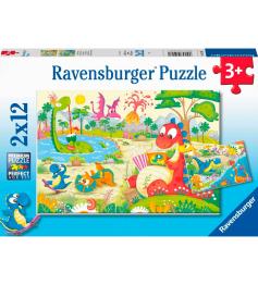 Puzzle Ravensburger Dinosaures ludiques 2 x 12 pièces