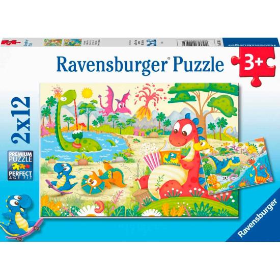 Puzzle Ravensburger Dinosaures ludiques 2 x 12 pièces