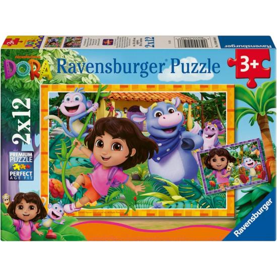 Puzzle Ravensburger Dora L'Exploratrice 2 x 12 pièces Puzzle Ravensburger Dora L'Exploratrice 2 x 12 pièces