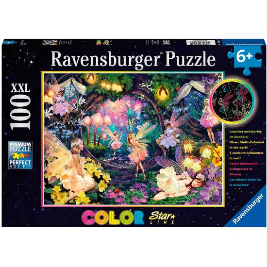 Puzzle Ravensburger La Forêt Féérique Phosphorescente XXL 100 Pz