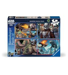 Puzzle Ravensburger Le Mandalorien Et Grogu 4 x 100 pièces