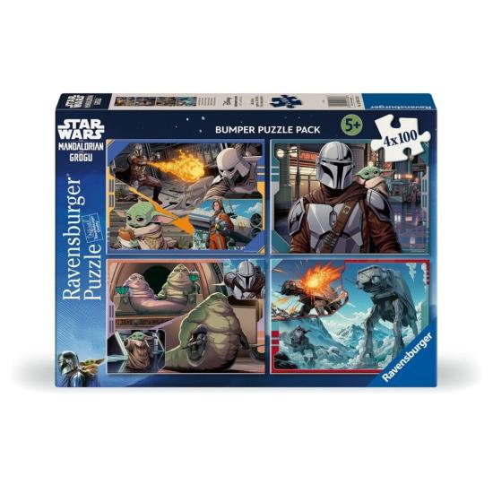Puzzle Ravensburger Le Mandalorien Et Grogu 4 x 100 pièces