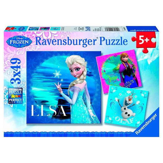Puzzle Ravensburger Frozen Elsa, Anna et Olaf 3x49 Tarte