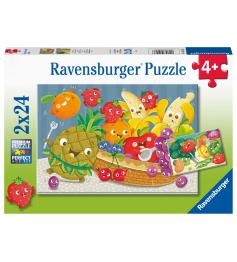 Ravensburger Puzzle Happy Fruits et Légumes 2x24 pièces
