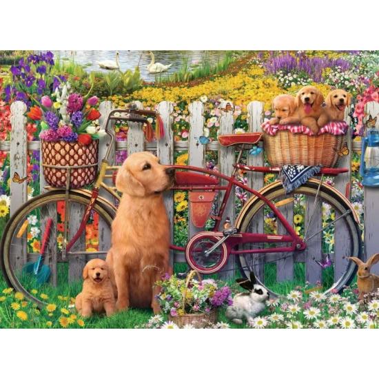 Puzzle Ravensburger Chiens Mignons Dans Le Jardin 500 Pièces