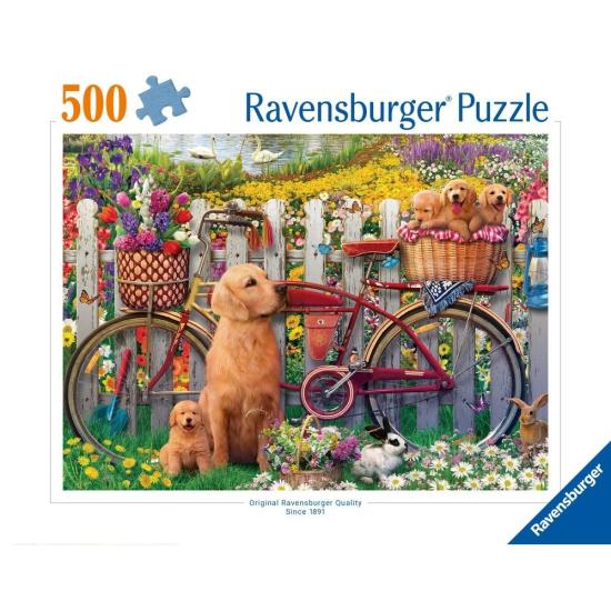Puzzle Ravensburger Chiens Mignons Dans Le Jardin 500 Pièces