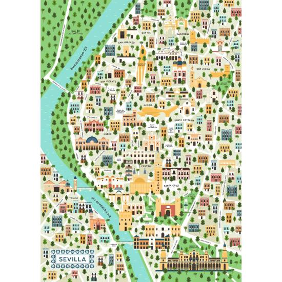 Puzzle Ravensburger Carte de Seville de 1000 pièces Puzzle Ravensburger Carte de Seville de 1000 pièces