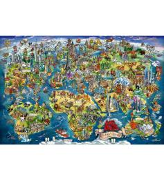 Puzzle Ravensburger Carte Du Monde Illustrée 5000 pièces
