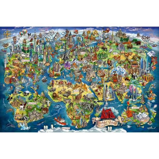 Puzzle Ravensburger Carte Du Monde Illustrée 5000 pièces