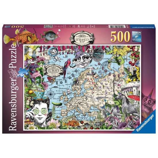 Ravensburger Puzzle Carte d'Europe, Peculiar Circus 500 pièc
