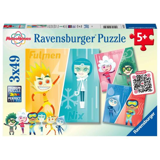 Ravensburger Meteo Heroes Puzzle 3 x 49 pièces