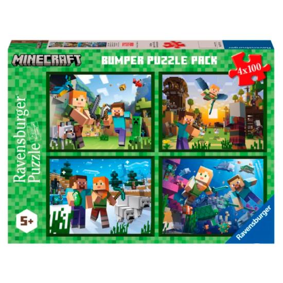 Puzzle Ravensburger Minecraft de 4 x 100 pièces Puzzle Ravensburger Minecraft de 4 x 100 pièces