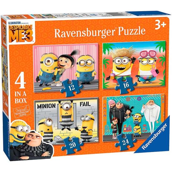 Ravensburger Minions 3 Puzzle Progressif 12+16+20+24 Pièces