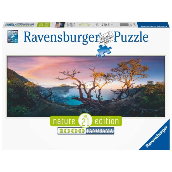 Puzzle Ravensburger Panorama Lac du Mont Ijen, Java des 1000