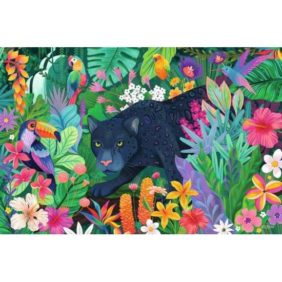 Puzzle Ravensburger Panthère Dans La Jungle Fleurie 3000 pièces