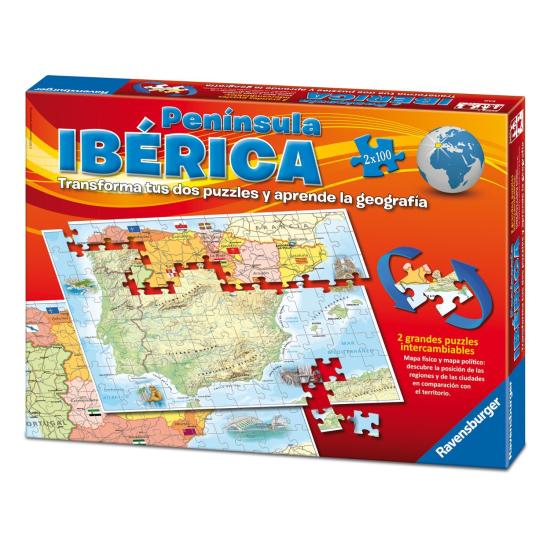 Puzzle Ravensburger Péninsule Ibérique 2 x 100 pièces