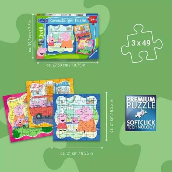 Puzzle Ravensburger Peppa Pig 3x49 pièces