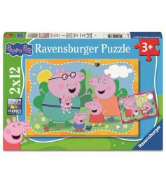 Puzzle Ravensburger Peppa Pig Familles Heureuses 2 x 12 pièces