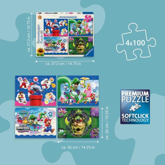 Puzzle Ravensburger Super Mario Bros Wonder 4 x 100 pièces