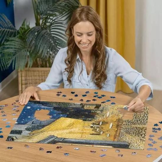Puzzle Ravensburger Terrasse de café la nuit 1000 pièces